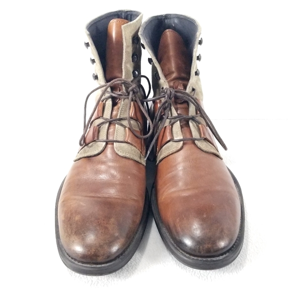 To Boot NY Adam Derrick Lace Up Boots #302304 Brown Made In Italy Size 11 - Picture 2 of 12